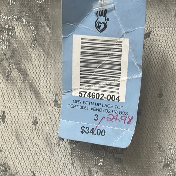 Elegant Gray Lace Torrid Top - Picture 5 of 8